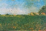 Vincent Van Gogh Farmhouses in a Wheat Field near Arles oil on canvas